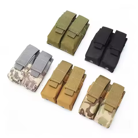 Outdoor Molle 9mm Magazine Pouch Single Double Open Top for Glock M1911 92F Flashlight Bag