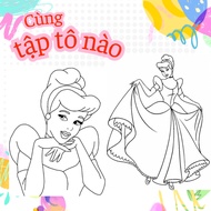 Cute Cinderella Princess Coloring Set A4 size - Educational toys to help children practice creative 