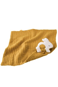 德國kikadu兔子固齒器與有機棉毛巾/ 黃