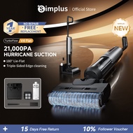 Simplus Wet & Dry Vacuum Cleaner | 180° Lie-Flat | 21,000Pa Suction | 55℃ Hot Air Drying XDJH005