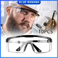 ​​10pcs Dustproof Goggles Anti-Splash Safety Goggles Windproof Protective Eyewear For Work Lab