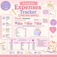 Cute Expenses Tracker Excel | Automatic Budget Planner | Student Finance Tracker