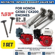 MESIN Intake Exhaust Valve Set 2pc Suitable For GX160 GX200 Engine Parts Parts In Ex Valve Fire Valv