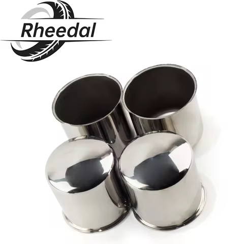 Rheedal 1Pc/4Pcs 108mm/4.25in Hub 110mm/4.33in H Stainless Push Thru Center Caps For 4.25" Trailer/T