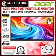 Acer PM161QT 15.6" 6ms 60Hz IPS Touch Screen Portable Monitor (USB-C & Mini HDMI & Audio Out)