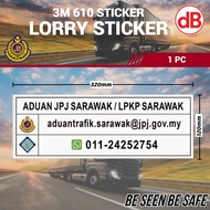 ( 320mm x 120mm ) Aduan JPJ Sarawak / LPKP Sarawak - 3M 610 Reflective Sticker