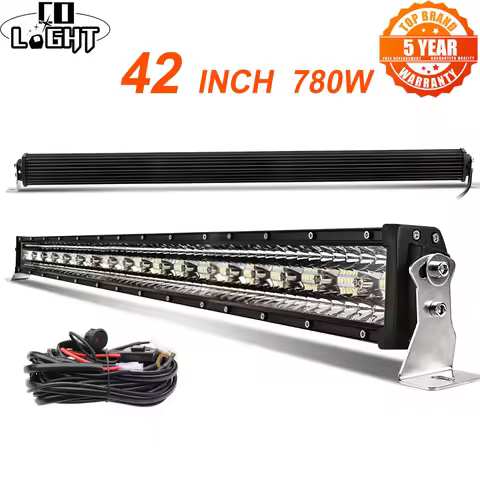 CO LIGHT 42 inch 12D Straight LED Light Bar 780W 3-Rows Spot Flood Combo Beam Led Bar Offroad for UA