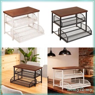 [HOMYLcfMY] Coffee Organizer Station Spices Rack Countertop Shelf Organizer Wooden Kitchen