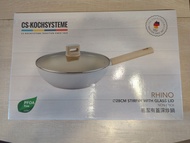 CS-KOCHSYSTEME RHINO 28CM Stirfry Frying Pan with Glass Lid 易潔有蓋深炒鍋