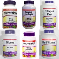 Webber Naturals (Vitamins, Glutathione, Omega 3, Biotin, Collagen Plus, Flax etc) asstd. Supplements