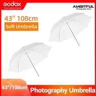 Godox 43 108cm White Soft Umbrella Soft Translucent Umbrella 2units Kit for Photo Studio Photography