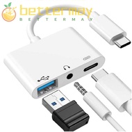 BETTER-MAYSHOW Type-C to 3.5m Tablet Headphone USB Splitter Data Transmission