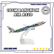 16CM BANGKOK AIR AIRBUS A320 1:400 METAL AIRCRAFT REPLICA DIECAST COLLECTIBLE DISPLAY PLANE TOY