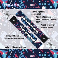 Keychain Custom Customised Gift Key Chain Nama Polyester Sublimation Print 13cm x 2cm
