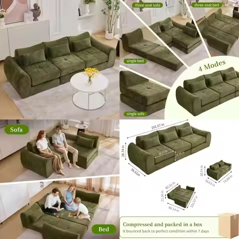 Versatile 4-in-1 Folding Sofa Bed: MAXMAXX 102 Cloud Sofa, Floor-Standing Futon for Living Spaces an