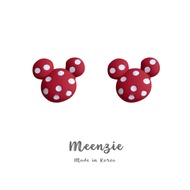 S925 Red Polka Dot Mickey Earring • Stud Earring