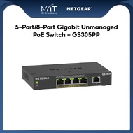 NETGEAR 5-Port/8-Port Gigabit Unmanaged PoE Switch - GS305PP