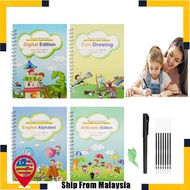 4 Book Magic Children 3D Copybook For Calligraphy Number English Handwriting Books Learning Math Wri