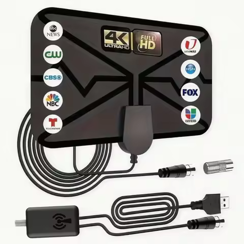 HD Indoor Digital TV Antenna With Amplifier - 5.0m Coaxial Cable 250 Mile Range Supports HD And UHD 