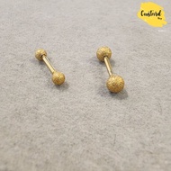 Gold Jewels Sandblasted Stainless Steel Earrings Spiral 1.2mm Fashion Korean Cute Jewels.