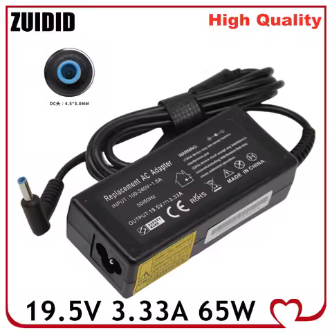 19.5V 3.33A 4.5*3.0mm Blue tip 65W Laptop AC Power Adapter Charger for HP TPN-C116 C112 F113 C125 C1