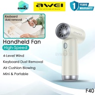 Awei F40 High Speed Handheld Fan Ultra Violent Fan Portable Mini Fan 3-in-1 Multi Function Dust Remo