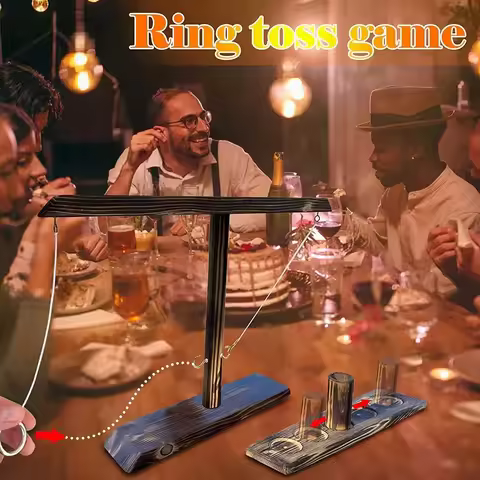 Board Games Bundle Ring Toss Games for Kids Adults Home Party Drinking Games Fast-paced Handheld Woo