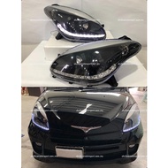Perodua Myvi Head Lamp Projector DRL LED Black 2005 2006 2007 2008 2009 2010