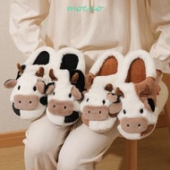 MOCHO 1 pair Cow Plush Slippers, Toe Wrap Non-slip Winter Fluffy Slippers, Home Cotton Shoes Cow Plu