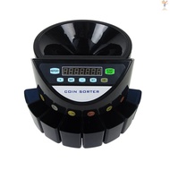 Electronic Coin Counter Sorter Euro 300 Coins Mini Digital Auto Counting Machine Preset/ Total Money Display/ Fault Self Check, for Shop Bank Restaura  TOP101