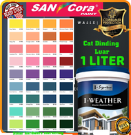 SINAR SANCORA I-WEATHER MATT 1 LITER WEATHER RESISTANT Exterior Wall Paint / Cat Dinding Luar Rumah TAK KILAT (Part B)