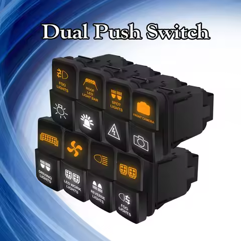 12V Orange White Led Dual Push Button Switch for Toyota Prado 4Runner Landcruiser FJ Cruiser Tacoma 