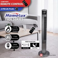 [ SIRIM ] HOMELUX 46" TOWER GALE FAN WITH REMOTE CONTROL HSF-118TF KIPAS TOWER KAWALAN JAUH