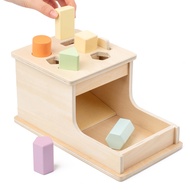 Busy edition Montessori Toys Object Permanence Box with 6 Wooden Blocks,Montessori Toys for Babies 6