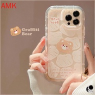 AMK Airbag case Xiaomi Poco F5 X5 F4 F3 F2 M4 M3 X4 X3 GT M5S M5 C55 C40 Mi 13 12 11 lite 12T 12s 12x Pro 5G clear Cute Brown bear head Shockproof protection Soft Case GNCFZ