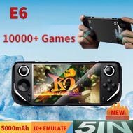 E6 Video Game Consoles 5.0 inch 5000mAH 10000+ Retro Game Consola Projection Hall Joystick Handheld 
