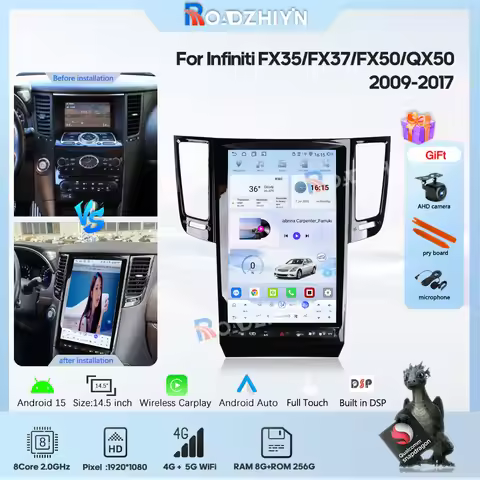 14.5″ Car Multimedia Video Player For Infiniti FX35/FX37/FX50/QX50 2009-2017 GPS Navigation Wireless