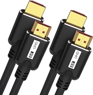 KOMGILK 8K@60Hz HDMI Cable 2.1 2Pack 6.6FT, Ultra High Speed 48Gbps HDMI Cable Cord, Supports 4K@120Hz, 4K@144Hz, HDR 10, eARC,ARC Compatible with Dolby PS5 Monitor HDTV