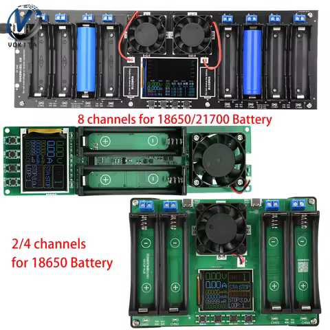 2/4/8 Channels 18650 Lithium Battery Capacity Tester MAh MWh Digital Battery Internal Resistance Tes
