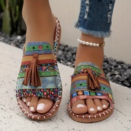 Bohemian Flat Slippers Ladies Outer Wear New Ladies Slippers Beach Sandals