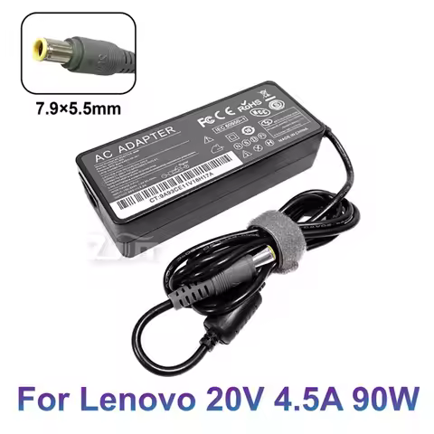 20V 4.5A 90W 7.9*5.5mm AC Laptop Power Adapter Charger Compatible with Lenovo Thinkpad T400 T410 T42