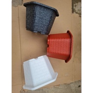 COMBO 5, 10 hexagonal plastic plant pots FA 350, FA 380 red, white, black