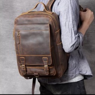 Genuine leather backpack - leather backpack ch - men's leather backpack premium leather backpack ch