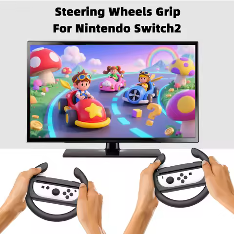 2PCS Controller Steering Wheel Grip For Switch2 2025 Mario Kart 8 Deluxe Driving Grip For Switch2 Jo