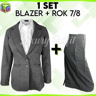 One Set Formal Suit Blazer Short Span Skirt Women's Office Work Suit Plain Women's Adults Children's