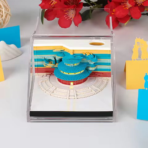 Omoshiroi Block 3D Notepad Temple 2026 Calendar 149Sheets Memo Pad Block Notes 3D Sticky Notes Scrap