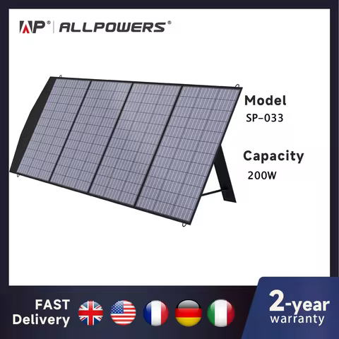 ALLPOWERS 18V Foldable Solar Panel, 60/100/140/200W Mobile Solar Charger for Power Supply, Laptop, S