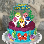 [Ready Stock] Cupcake Toppers Cute Baby-Shark Theme Cake Decorations Dessert Party