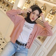 PROMO!!! Cardigan rajut crop top kancing batok