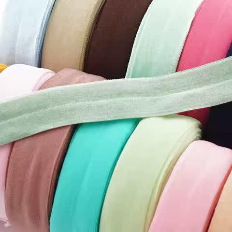 20mm Fold Over Elastic Ribbon Bies Elastico Para Lenceria Elastic Band Spandex Sewing Lace Fabric Ba